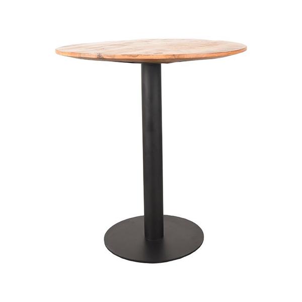 Grote foto restauranttafel bistro 70x70x74 cm rough mangohout zwart metaal huis en inrichting eettafels