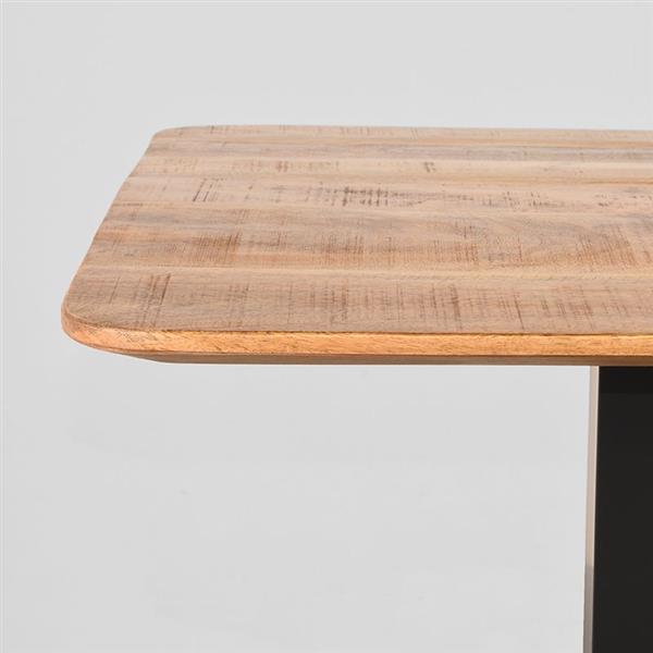 Grote foto restauranttafel bistro 70x70x74 cm rough mangohout zwart metaal huis en inrichting eettafels