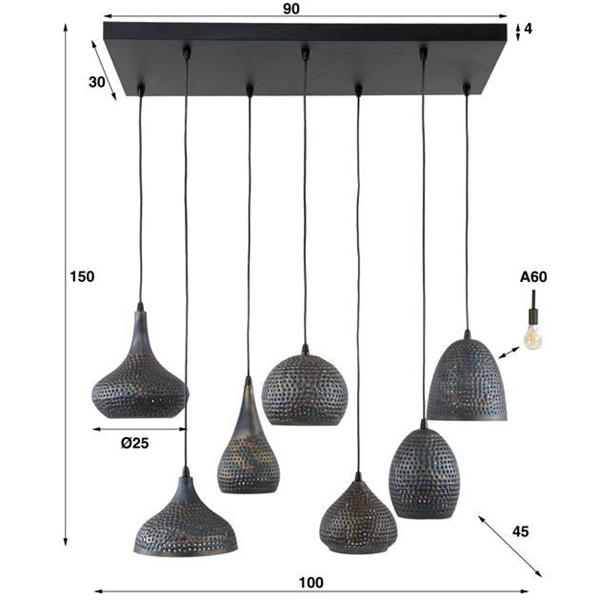 Grote foto hanglamp 4 3 punch mix huis en inrichting eettafels