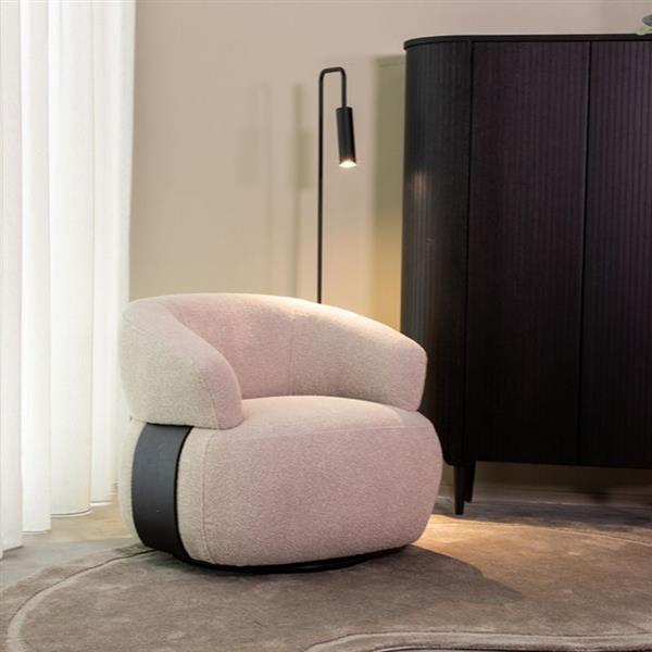 Grote foto draaifauteuil valenza 83x79x73 cm naturel touch zwart eiken huis en inrichting eettafels