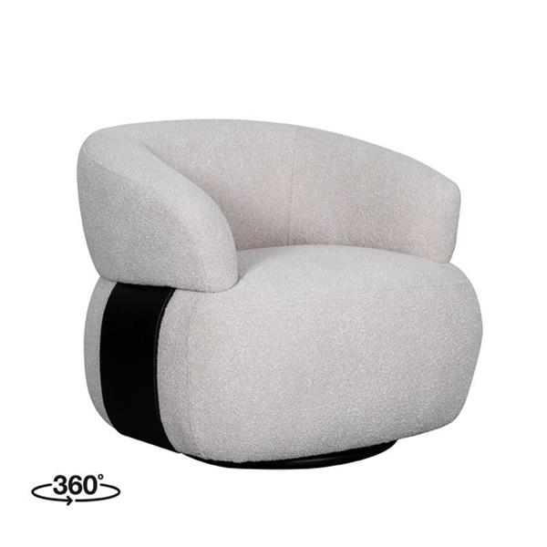 Grote foto draaifauteuil valenza 83x79x73 cm naturel touch zwart eiken huis en inrichting eettafels