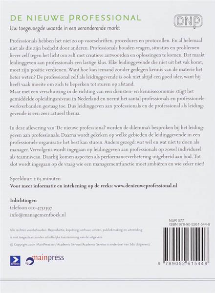 Grote foto de professional als leidinggevende luisterboek boeken overige boeken