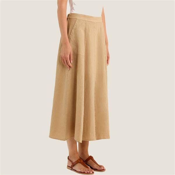 Grote foto rosso 35 garment dyed linnen rok maat 38 kleding dames jurken en rokken