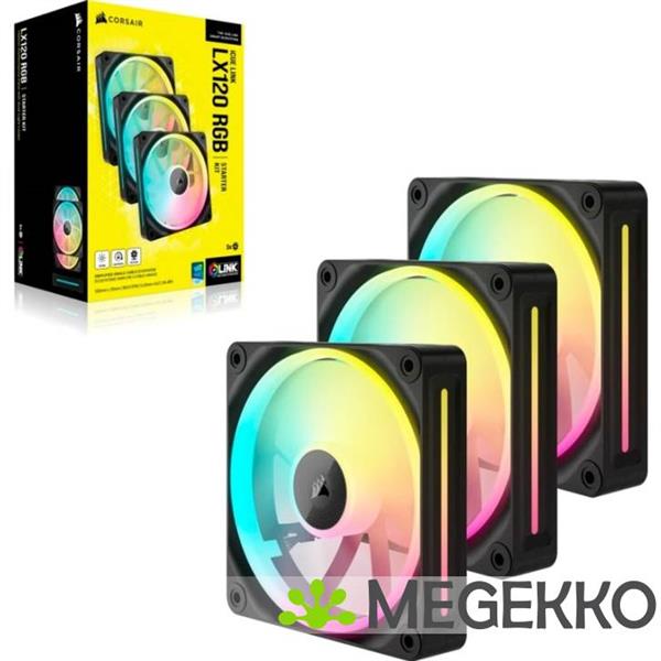 Grote foto corsair icue link lx120 rgb black triple pack computers en software overige computers en software