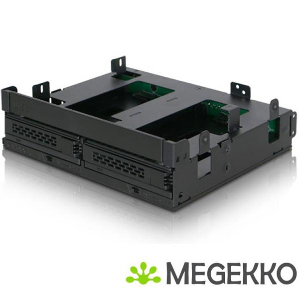 Grote foto icy dock mb732spo b 2x2 5 sata mobile rack ultra slim odd voor extern 5 25 computers en software harde schijven