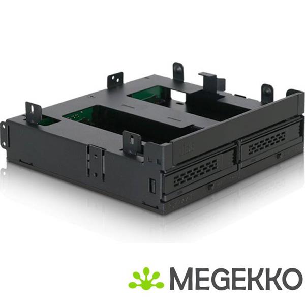 Grote foto icy dock mb732spo b 2x2 5 sata mobile rack ultra slim odd voor extern 5 25 computers en software harde schijven