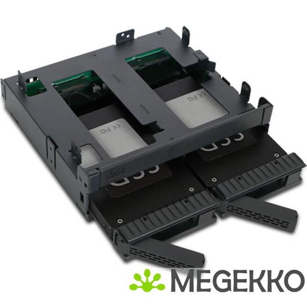 Grote foto icy dock mb732spo b 2x2 5 sata mobile rack ultra slim odd voor extern 5 25 computers en software harde schijven