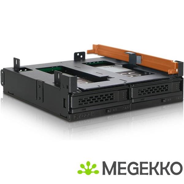 Grote foto icy dock mb732spo b 2x2 5 sata mobile rack ultra slim odd voor extern 5 25 computers en software harde schijven