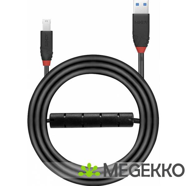 Grote foto lindy 43227 usb kabel 10 m 3.0 3.1 gen 1 usb a usb b zwart computers en software overige computers en software