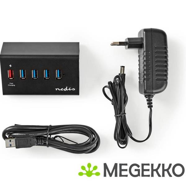 Grote foto usb hub 5 poorts usb 3.0 met externe voeding qc3.0 oplaadpoort 5 gbps aluminium computers en software overige computers en software