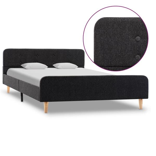 Grote foto vidaxl bedframe jute donkergrijs 120x200 cm antiek en kunst stoelen en banken