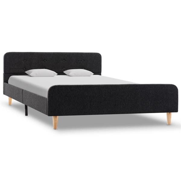 Grote foto vidaxl bedframe jute donkergrijs 120x200 cm antiek en kunst stoelen en banken