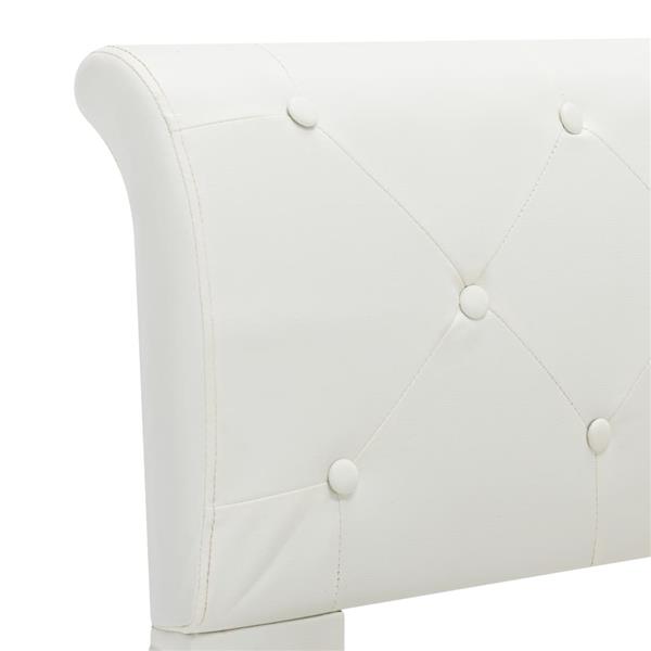 Grote foto vidaxl bedframe kunstleer wit 160x200 cm antiek en kunst stoelen en banken