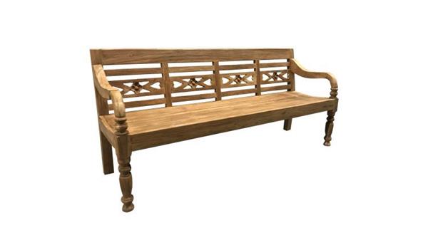 Grote foto tuinbankje station bench fix kasar teakhout 200 cm reeds gemonteerd huis en inrichting eettafels