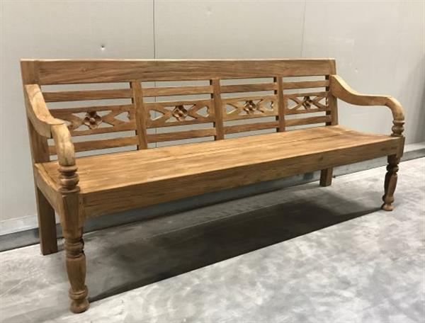 Grote foto tuinbankje station bench fix kasar teakhout 200 cm reeds gemonteerd huis en inrichting eettafels