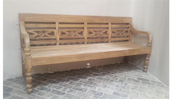 Grote foto tuinbankje station bench fix kasar teakhout 200 cm reeds gemonteerd huis en inrichting eettafels