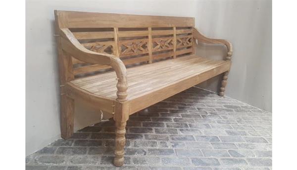 Grote foto tuinbankje station bench fix kasar teakhout 200 cm reeds gemonteerd huis en inrichting eettafels