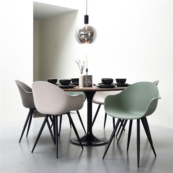 Grote foto eetkamerstoel luca 58x54x85 cm forest pp zwart metaal voor binnen en buiten gebruik huis en inrichting stoelen