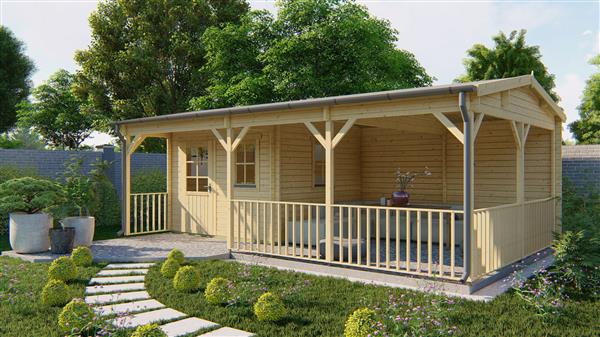 Grote foto blokhut tuinhuis ragna 40 mm vuren tuin en terras tuinhuisjes en blokhutten
