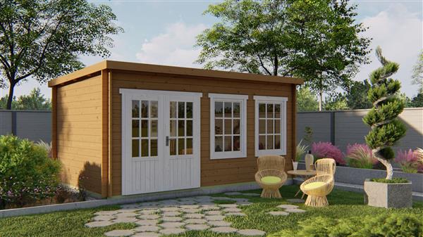Grote foto blokhut tuinhuis sadie 40 mm onbehandeld tuin en terras tuinhuisjes en blokhutten