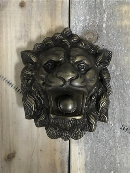 Grote foto deurbel leeuw antiek messing leeuwenkop doe het zelf en verbouw materialen en producten