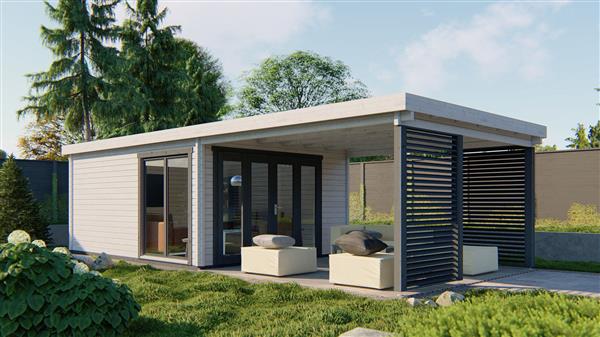 Grote foto blokhut tuinhuis casper 58 mm vuren tuin en terras tuinhuisjes en blokhutten