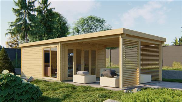 Grote foto blokhut tuinhuis casper 58 mm vuren tuin en terras tuinhuisjes en blokhutten