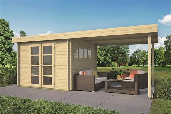 Grote foto blokhut tuinhuis dellinger 28 mm vuren tuin en terras tuinhuisjes en blokhutten