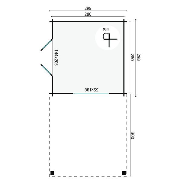 Grote foto blokhut tuinhuis dellinger 28 mm vuren tuin en terras tuinhuisjes en blokhutten