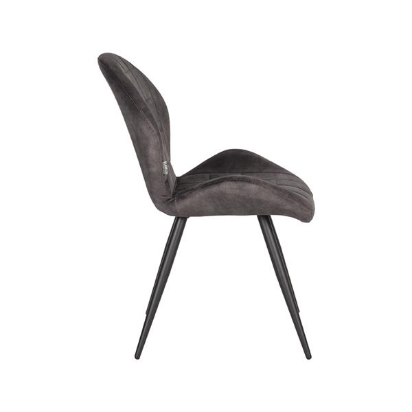 Grote foto eetkamerstoel sil antraciet velours zwart metaal huis en inrichting stoelen