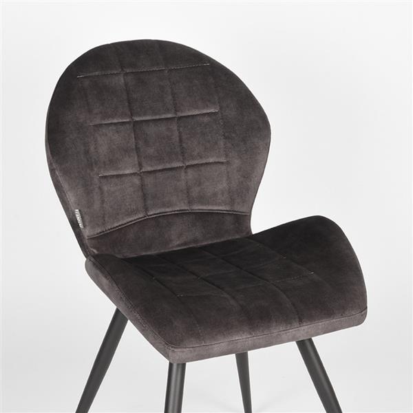 Grote foto eetkamerstoel sil antraciet velours zwart metaal huis en inrichting stoelen