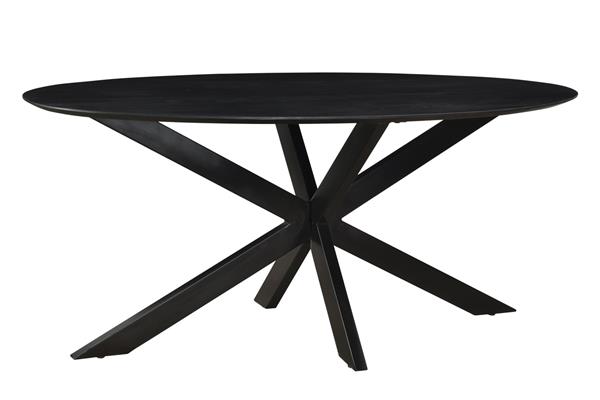 Grote foto eettafel oslo ovaal zwart acaciahout 160 cm huis en inrichting eettafels