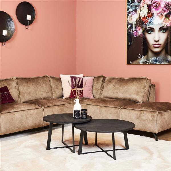 Grote foto salontafel austin rond set van 2 zwart huis en inrichting eettafels