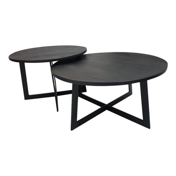 Grote foto salontafel austin rond set van 2 zwart huis en inrichting eettafels