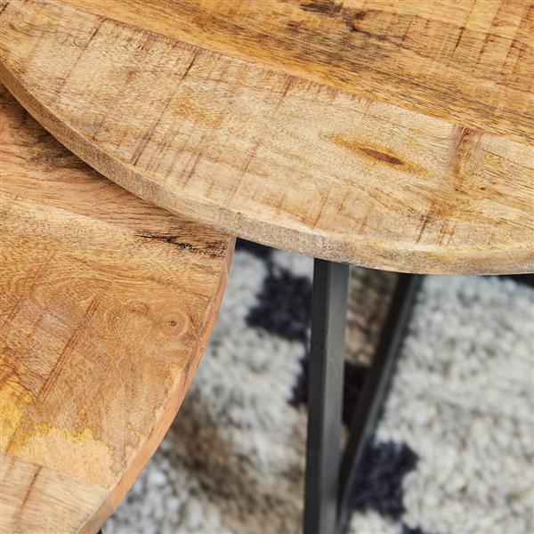 Grote foto salontafel austin set van 2 naturel mangohout huis en inrichting eettafels