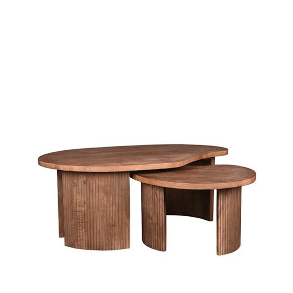 Grote foto salontafel set timon 100x58x40 cm nature smooth mangohout leverbaar vanaf week 28 11 juli huis en inrichting eettafels