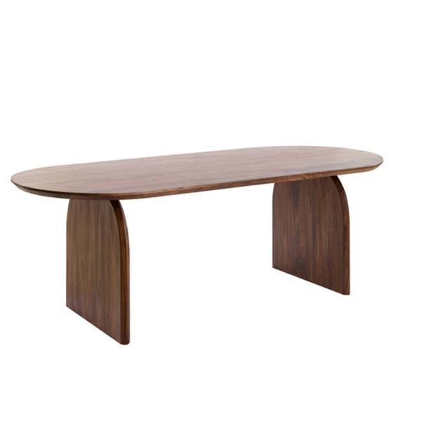 Grote foto eettafel indore 220x100x75 cm deens ovaal acacia hout bruin huis en inrichting eettafels