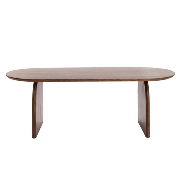Grote foto eettafel indore 220x100x75 cm deens ovaal acacia hout bruin huis en inrichting eettafels