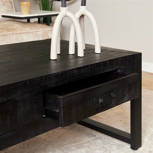 Grote foto salontafel britt black edition 2 lades 120x60x45 cm huis en inrichting eettafels