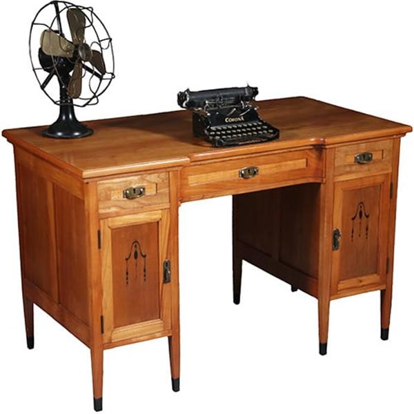 Grote foto satijnhouten bureau met zwarte accenten hollands ca 1910 no.283010 antiek en kunst overige in antiek gebruiksvoorwerpen
