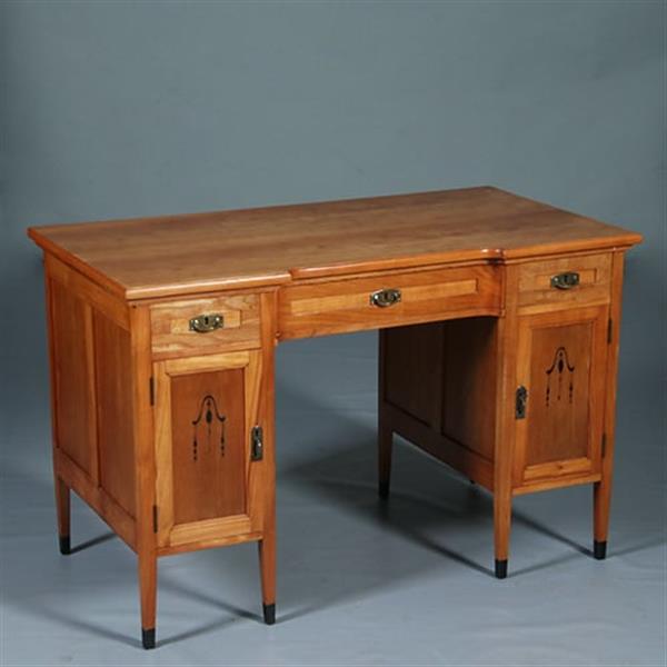 Grote foto satijnhouten bureau met zwarte accenten hollands ca 1910 no.283010 antiek en kunst overige in antiek gebruiksvoorwerpen