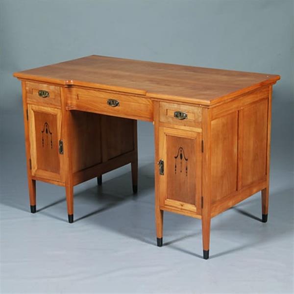 Grote foto satijnhouten bureau met zwarte accenten hollands ca 1910 no.283010 antiek en kunst overige in antiek gebruiksvoorwerpen