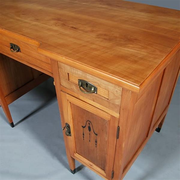 Grote foto satijnhouten bureau met zwarte accenten hollands ca 1910 no.283010 antiek en kunst overige in antiek gebruiksvoorwerpen
