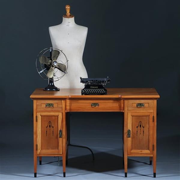 Grote foto satijnhouten bureau met zwarte accenten hollands ca 1910 no.283010 antiek en kunst overige in antiek gebruiksvoorwerpen