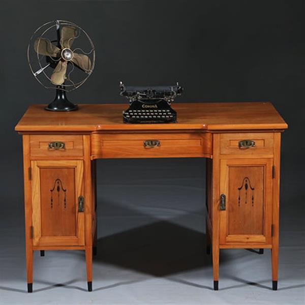 Grote foto satijnhouten bureau met zwarte accenten hollands ca 1910 no.283010 antiek en kunst overige in antiek gebruiksvoorwerpen