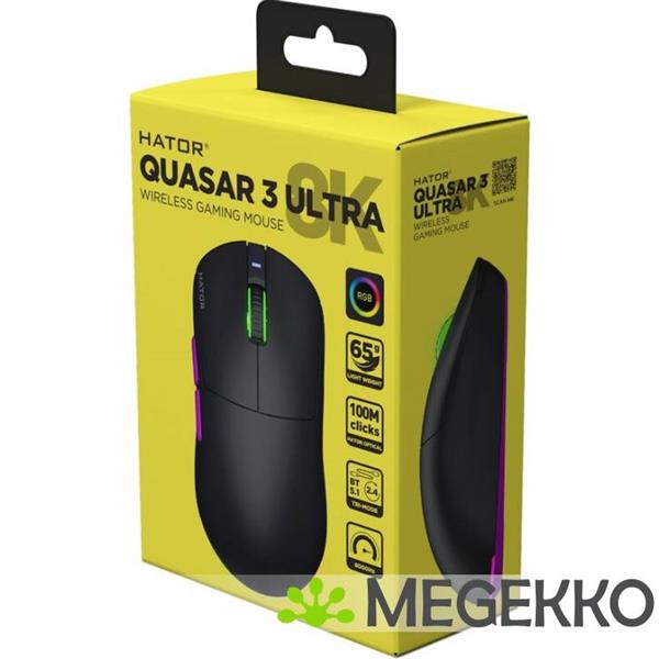 Grote foto hator quasar 3 ultra wireless rgb zwarte computers en software overige computers en software