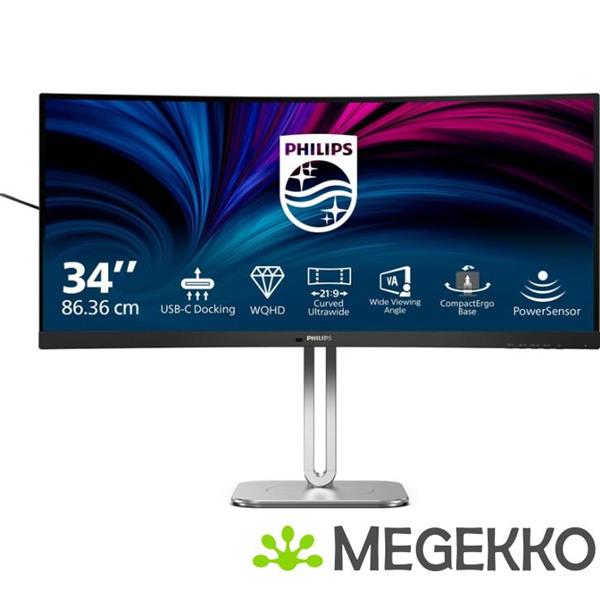 Grote foto philips 5000 series 34b2u5600c 00 34 wide quad hd usb c curved va monitor computers en software overige computers en software