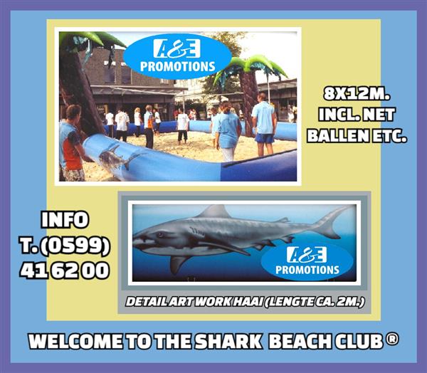 Grote foto haai beachvolleybal veld huur opblaasbaar boarding sport en fitness overige sport en fitness