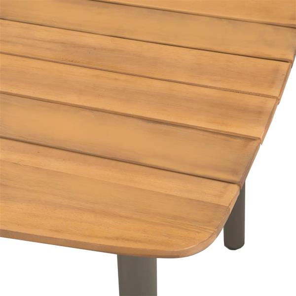 Grote foto vidaxl tuintafel 150x90x72 cm massief acaciahout en staal tuin en terras tuinmeubelen