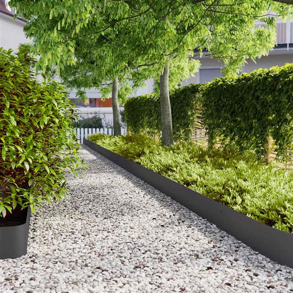 Grote foto vidaxl gazonranden 10 st 20x103 cm koudgewalst staal zwart tuin en terras tuindecoratie